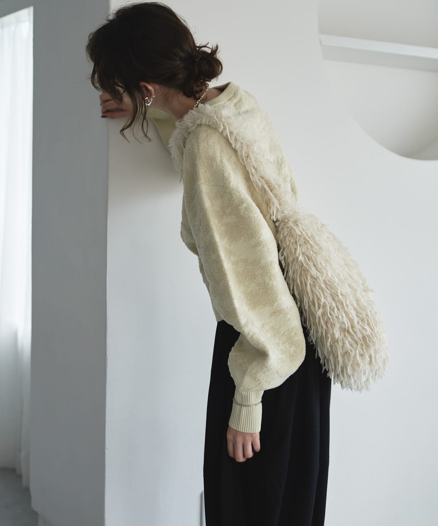 marble jacquard knit (ivory) *JP