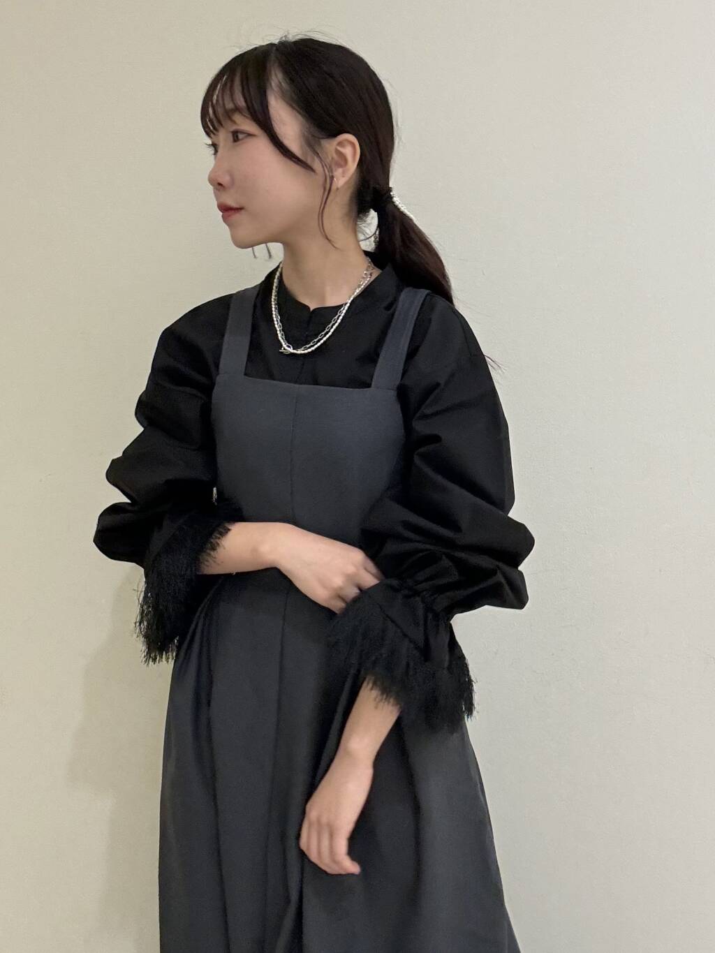 front tuck jumper skirt (charcoal) *JP