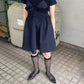 shirred mini dress (navy) *JP