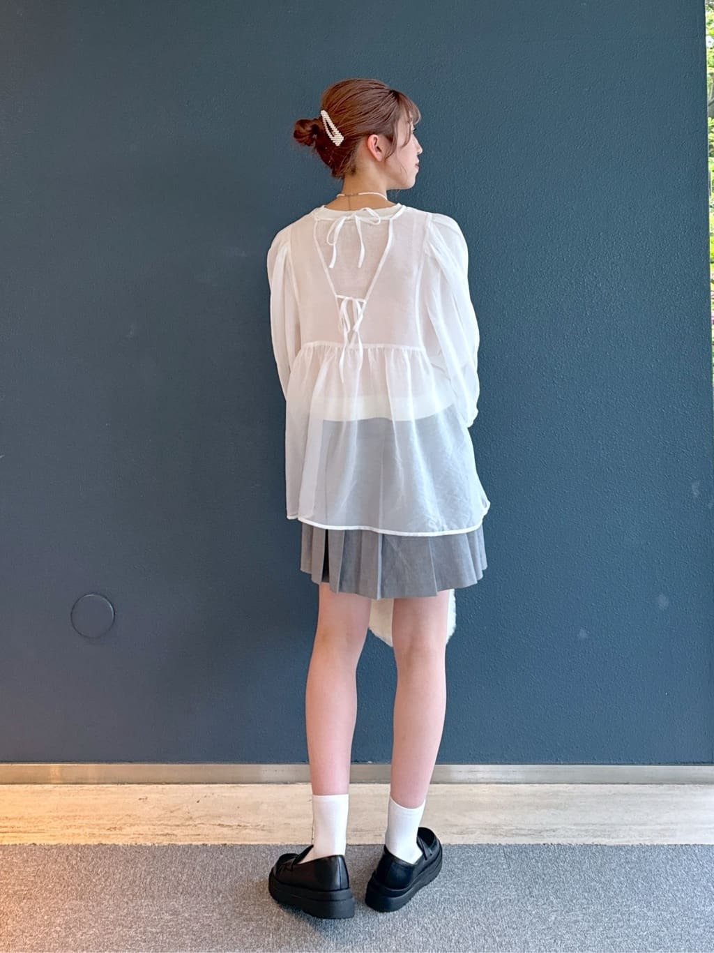 organdy volume blouse (white) *JP