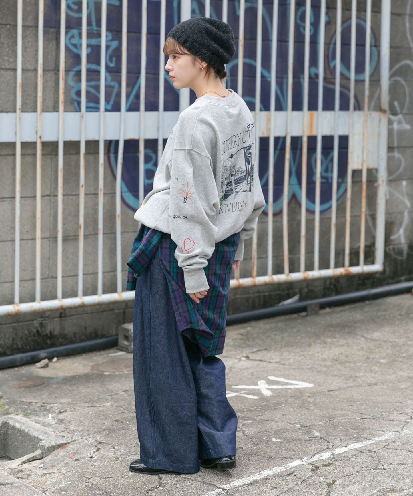 tuck cocoon denim (navy) *JP