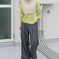 layered half zip knit (ivory x lime) *JP