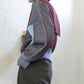 layered half zip knit (brown x blue) *JP