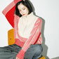 layered half zip knit (ivory x red) *JP