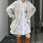 jacquard fringe cardigan (ivory) *JP