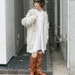 jacquard fringe cardigan (ivory) *JP