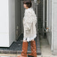 jacquard fringe cardigan (ivory) *JP