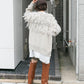 jacquard fringe cardigan (ivory) *JP