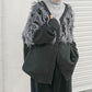 jacquard fringe cardigan (black) *JP