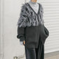 jacquard fringe cardigan (black) *JP