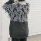 jacquard fringe cardigan (black) *JP