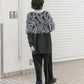 jacquard fringe cardigan (black) *JP