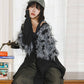 jacquard fringe cardigan (black) *JP