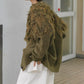 jacquard fringe cardigan (khaki) *JP