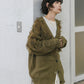 jacquard fringe cardigan (khaki) *JP