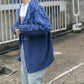 jacquard fringe cardigan (blue) *JP