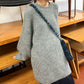 volume knit mini dress (gray) *JP