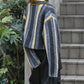 front zip striped cardigan (charcoal mix) *JP