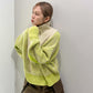 layered half zip knit (ivory x lime) *JP