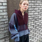 layered half zip knit (brown x blue) *JP