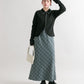 check narrow skirt (charcoal x blue) *JP