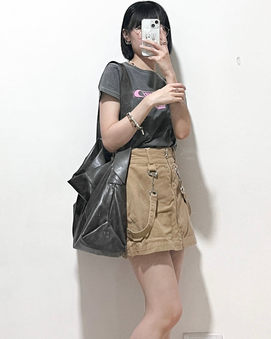 bit skirt pants (beige) *JP