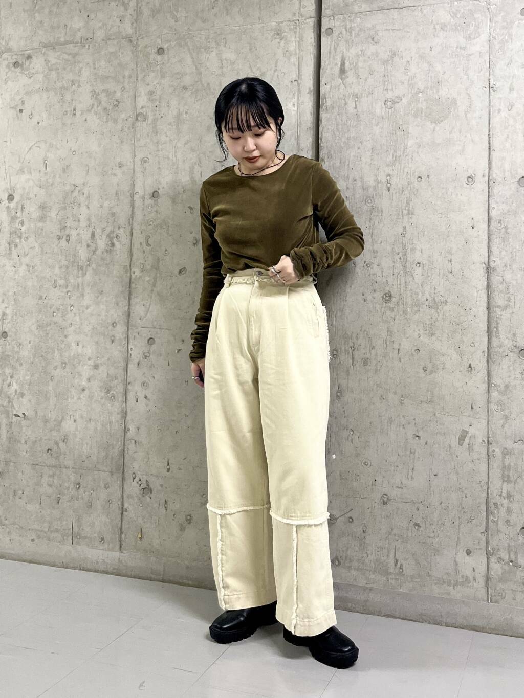 fringe straight pants (ivory) *JP