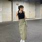 suspender maxi skirt (light khaki) *JP