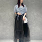 front draw sheer top (blue) *JP