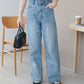 US cotton denim straight pants (sax blue) *JP