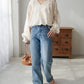 US cotton denim straight pants (sax blue) *JP