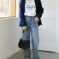 US cotton denim straight pants (sax blue) *JP