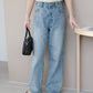 US cotton denim straight pants (sax blue) *JP