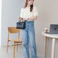 US cotton denim straight pants (sax blue) *JP