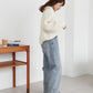 US cotton denim straight pants (sax blue) *JP