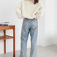 US cotton denim straight pants (sax blue) *JP