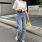 US cotton denim straight pants (sax blue) *JP