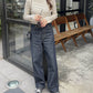 US cotton denim straight pants (navy) *JP