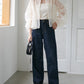 US cotton denim straight pants (navy) *JP