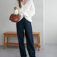 US cotton denim straight pants (navy) *JP