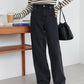 US cotton denim straight pants (black) *JP