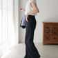 US cotton denim straight pants (black) *JP