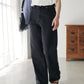 US cotton denim straight pants (black) *JP