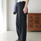 US cotton denim straight pants (black) *JP