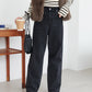 US cotton denim straight pants (black) *JP