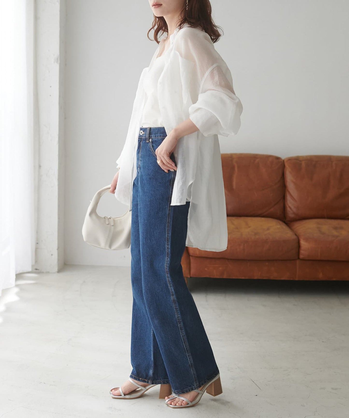 US cotton denim straight pants (blue) *JP