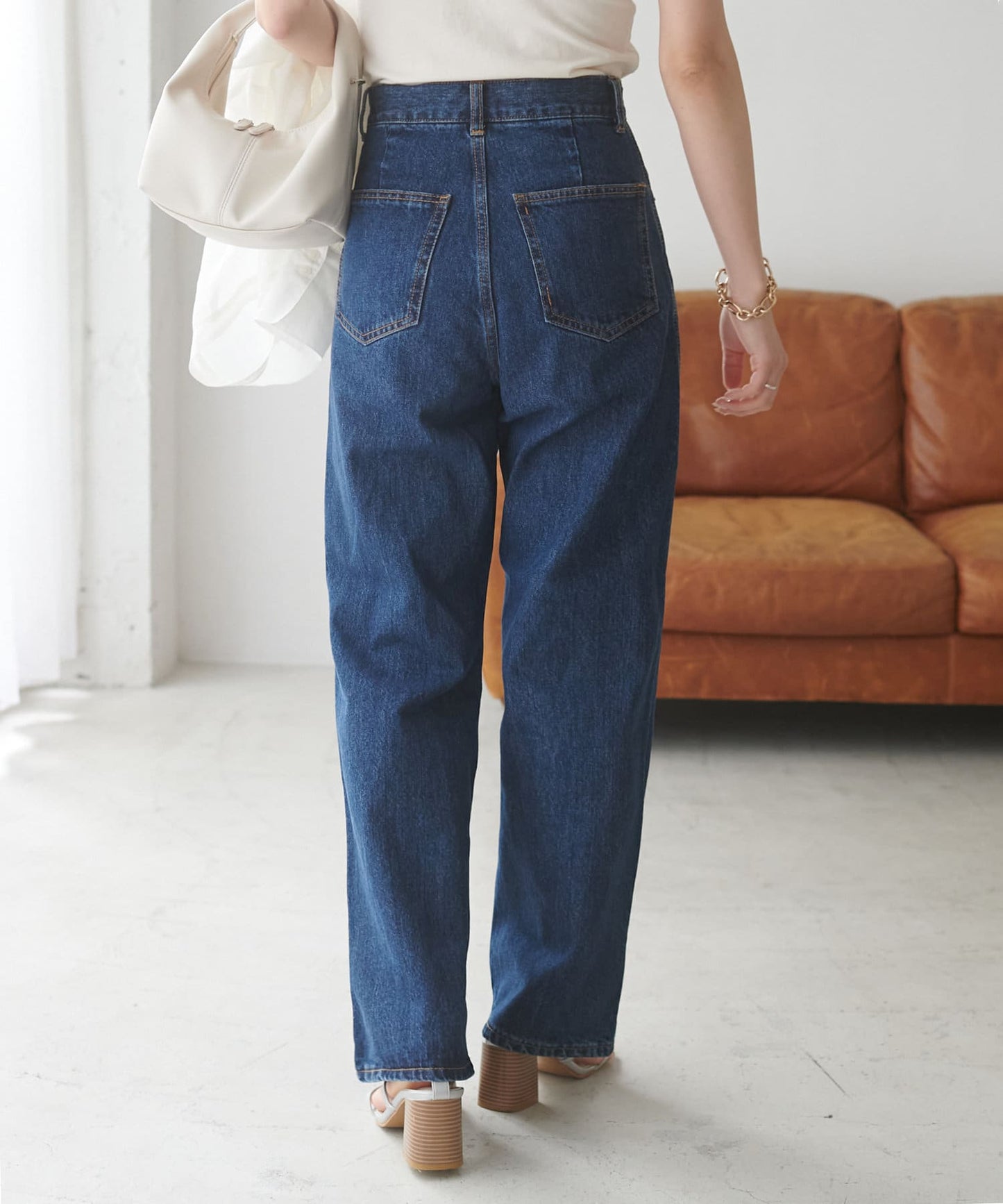 US cotton denim straight pants (blue) *JP