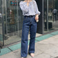 US cotton denim straight pants (blue) *JP