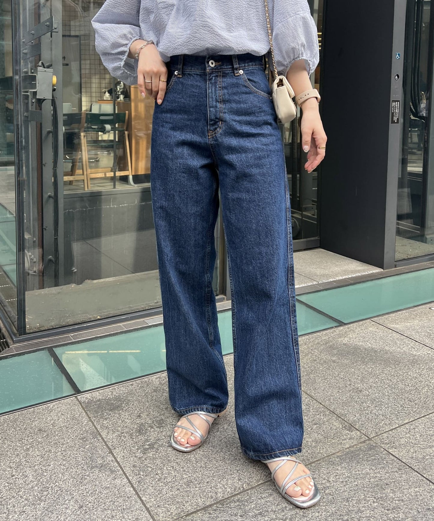 US cotton denim straight pants (blue) *JP