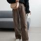 US cotton denim straight pants (brown) *JP